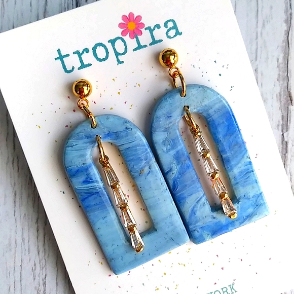 Artisan Arched CZ Earrings 🍬🍬🍬 - Picture 4 of 5